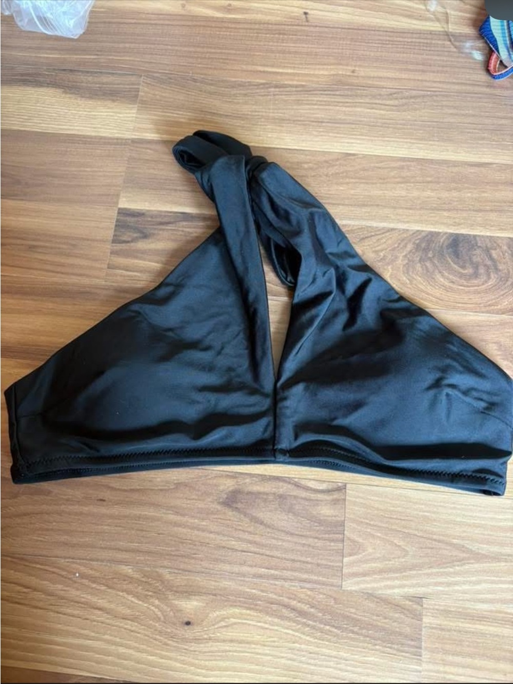 aerie Black Twist Halter Bikini Top